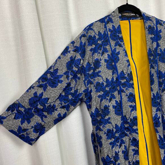 New York&Company x Gabrielle Union Blue Floral Duster Coat Sz.XS/S - Picture 10 of 16